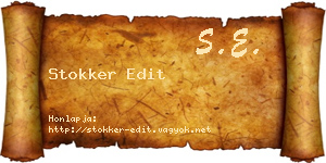 Stokker Edit névjegykártya